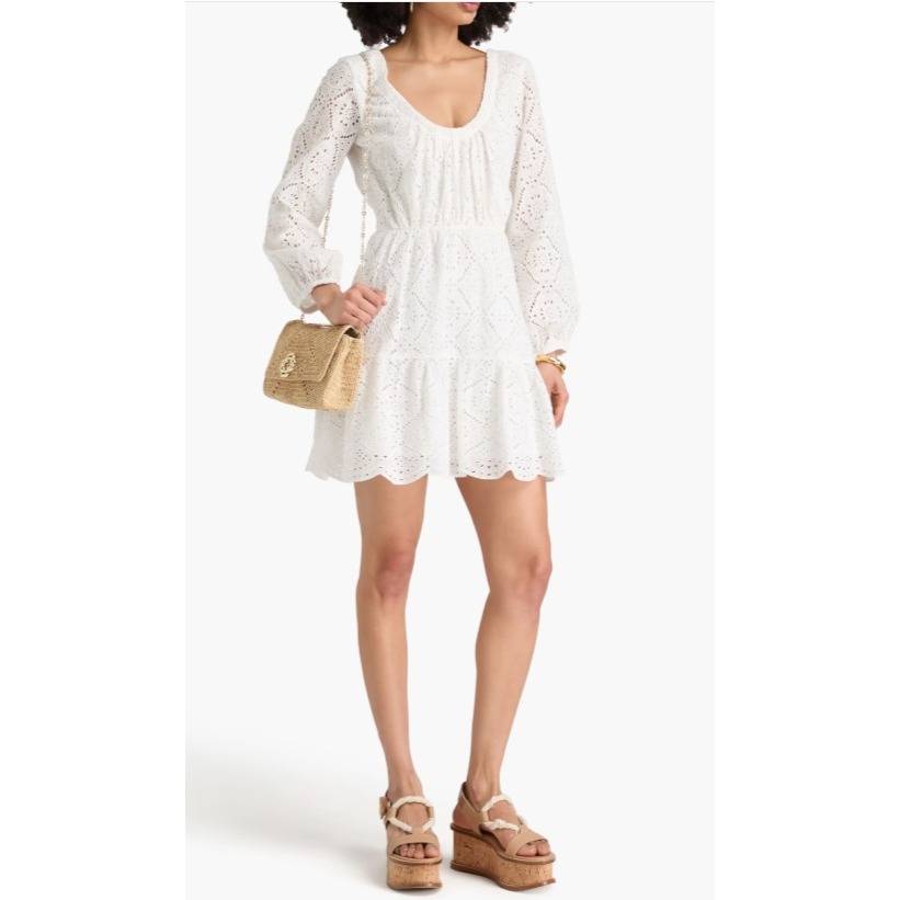 Veronica Beard Calibra Broderie Anglaise Cotton Mini Dress Size 2